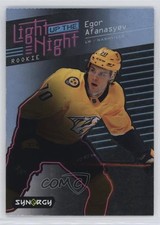 2023 Upper Deck Synergy Light Up The Night Rookies Blue /499 Egor Afanasyev n7r