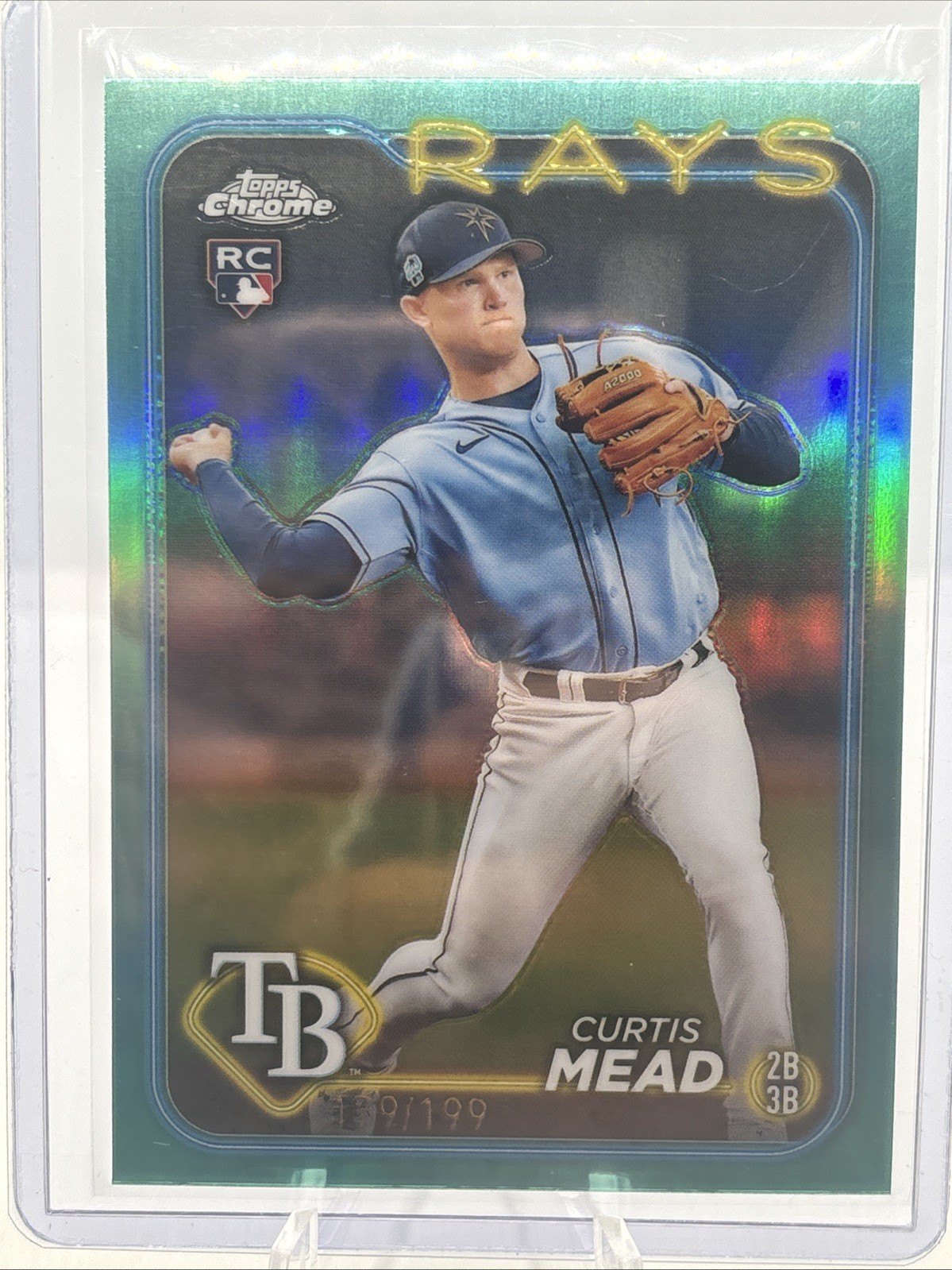 2024 Topps Chrome - Curtis Mead #209 Aqua Refractor /199 (RC)