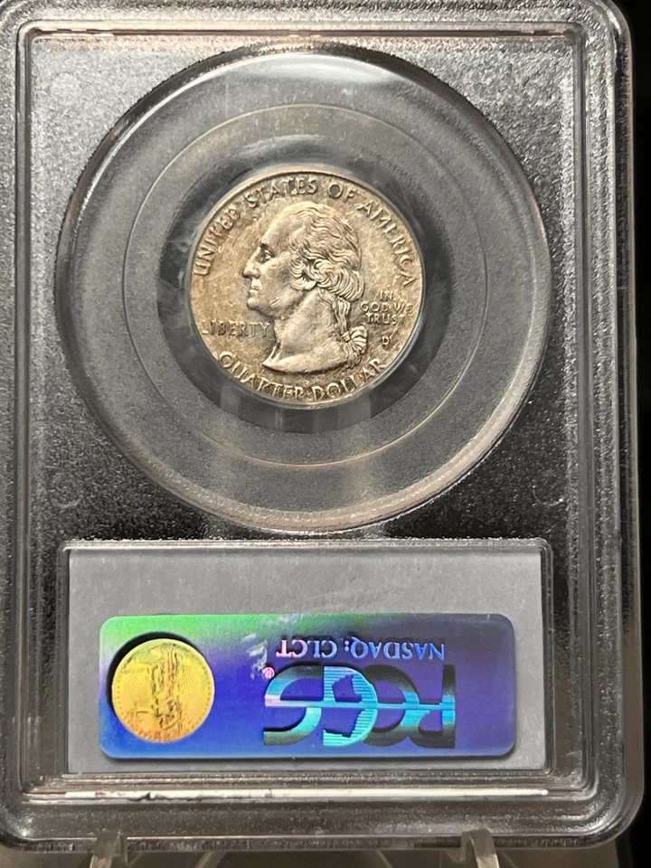 1999-D mint Error PCGS AU55 Delaware .25 Struck On 5C Planchet - Image 2 of 2