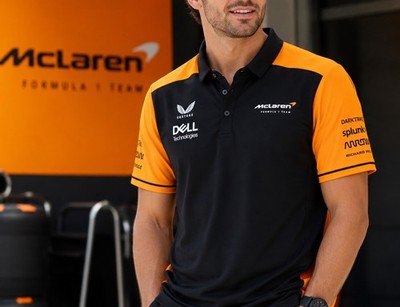 McLaren Castore F1 Team Polo Shirt NWT Mens XL Orange Grey TM0824 Formula 1