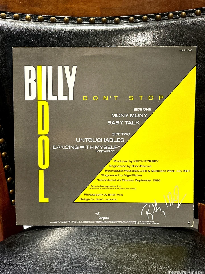 Billy Idol - Don't Stop Vinyl LP [1981] CHS 44000 - Image 2 of 3