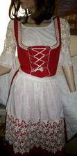 HAND MADE OCTOBERFEST DIRNDL ALPINE EMBROIDERED LACE DRESS AUSTRIA  GERMAN 