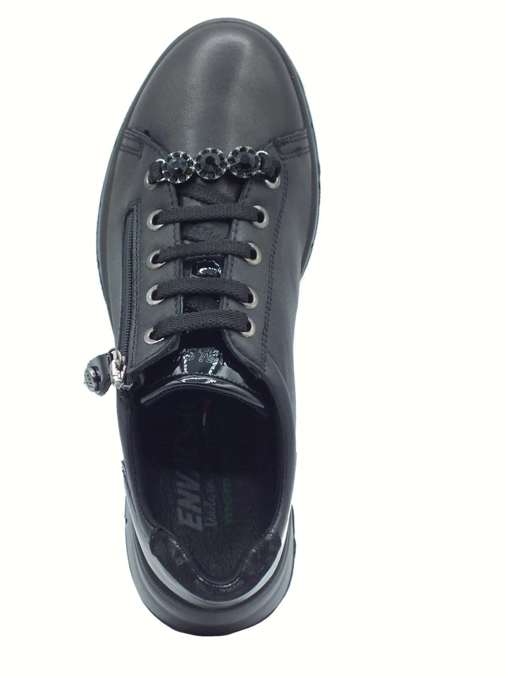 ENVAL Soft 8777900 Nappa Soft Nero Scarpe per Donna in pelle con lampo e lacci - Immagine 3 di 3