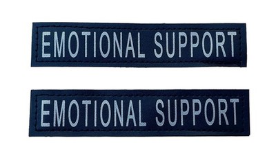 2 Pack Emotional Support Dog Patch, Reflective Tags, Hook Backing, ESA Vest