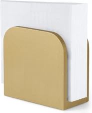 Gold Napkin Holder for Table, Wooden Upright Napkin Holders for Kitchen, Standin