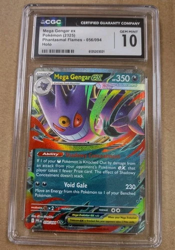 Mega Gengar ex 056/094 Phantasmal Flames Holo CGC 10 GEM MINT