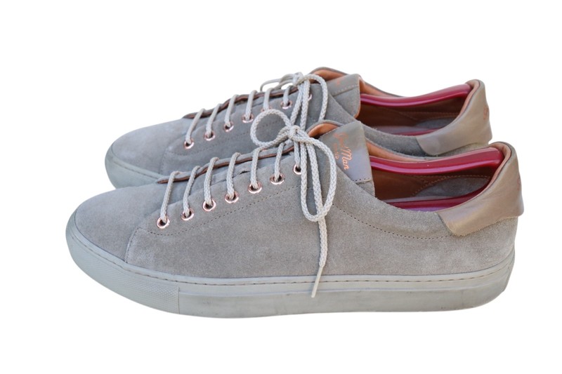 GoodMan Brand Italy Brown Beige Suede Leather Casual Low Top Sneaker Shoe 10.5