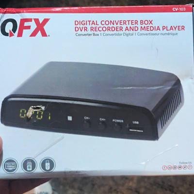 QFX CV-103 Digital Converter Box DVR Recorder Media Player TV Tuner 1080p remote