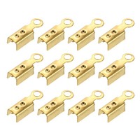 Faltbare Kordelenden 200 StüCk, 10,2X2,5Mm, Hellgold, FüR Lederhandwerk