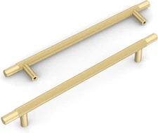 Amerdeco 9 Pack Champagne Gold Knurled Cabinet Pulls 10 Inch Hole Centers Ki...