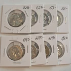[Lot of 8] Washington Quarter Silver 1952D, 1962D, 1963, 1964, 1964D Circulated
