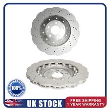 For Audi RS6 C7 2013-2018 4G0615601E Rear Wavey Drilled Brake Discs Pair 356mm