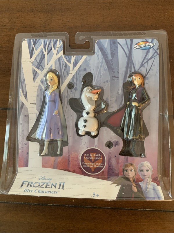 SwimWays Frozen II Soft Flexible Figurine Pool Dive Sticks, Olaf/Elsa/Anna