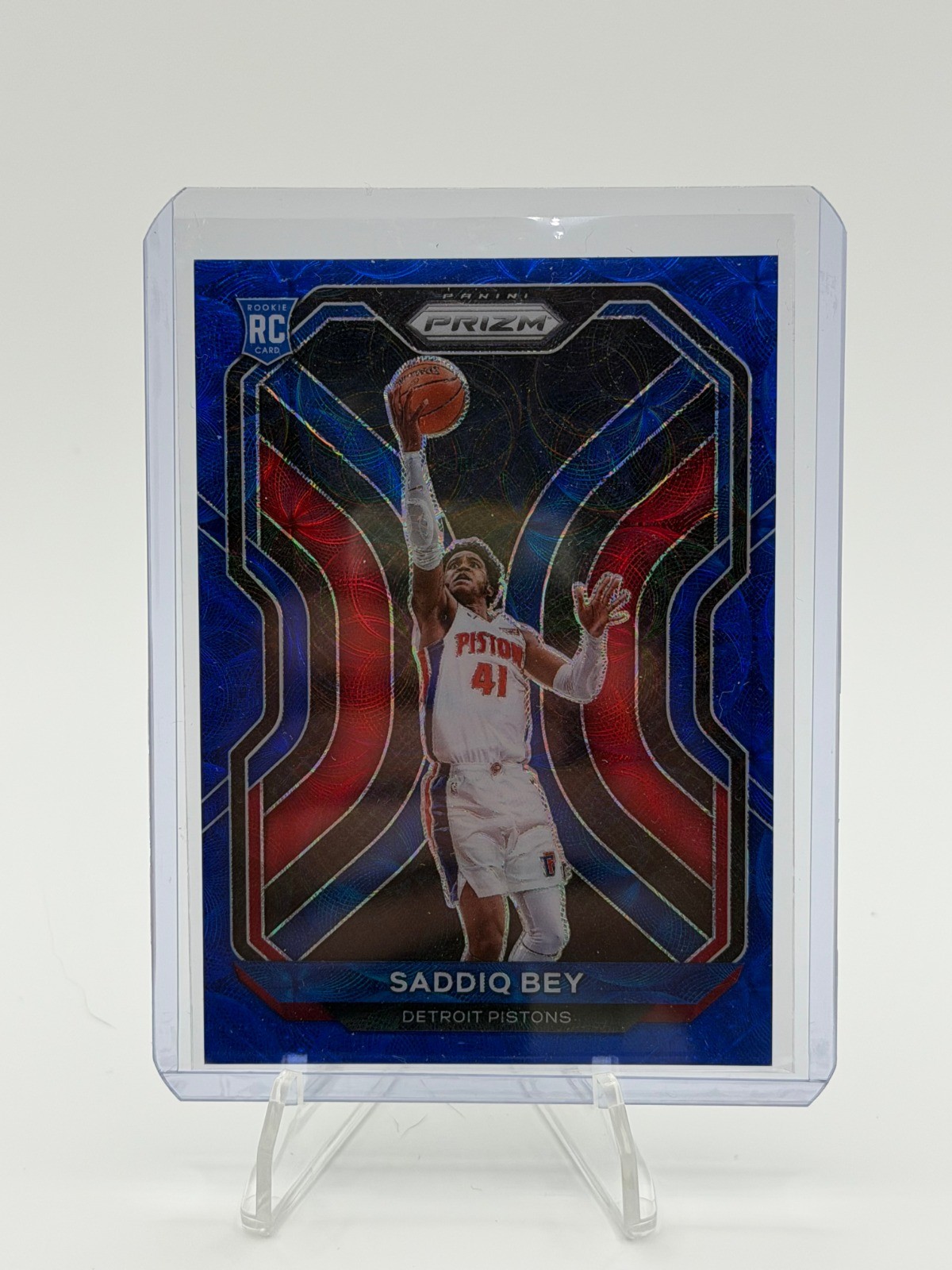 2020-21 Panini Prizm Saddiq Bey RC #284 Blue Prizm /49 Rookie Pistons