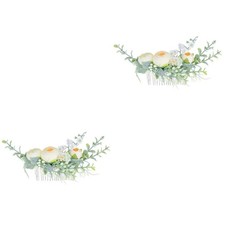 2 PCS Wedding Hair Piece Bride Insert Comb Bridesmaid Dry Flower