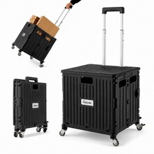 Eslyde Folding Utility Cart Portable Rolling Crate Handcart Shopping Trolley ...