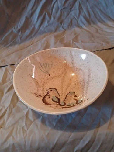 Red Wing Pottery Bob White 6 1/2" Oval (Cereal - Salad) Bowls Quail Birds USA
