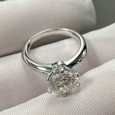 2.0Ct Round Cut Lab Grown Diamond Solitaire Wedding Ring in 14K Solid White Gold