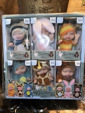 Doll Lovely Set of 6 Miniature 4 Inch Baby Lifelike Dolls With Animal Outfits