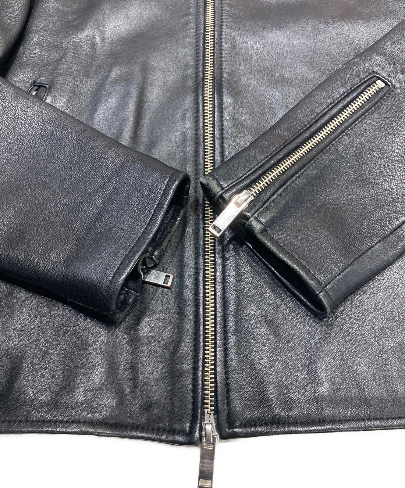 STUDIOUS Single Leather Riders Jacket Made in Japan Men's Size 2 Black image 5