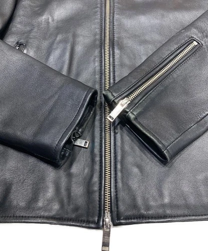 STUDIOUS Single Leather Riders Jacket Made in Japan Men's Size 2 Black image 5