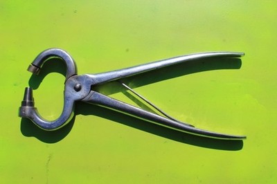 Vintage Lederlocher - 8,0 mm Loch - Messing Amboss - verchromte Griffe - 750