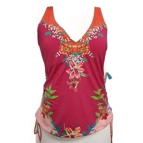 Johnny Was Lucy Tie Women's New Plus Size 2X Swimwear Tankini Padded Wireless
