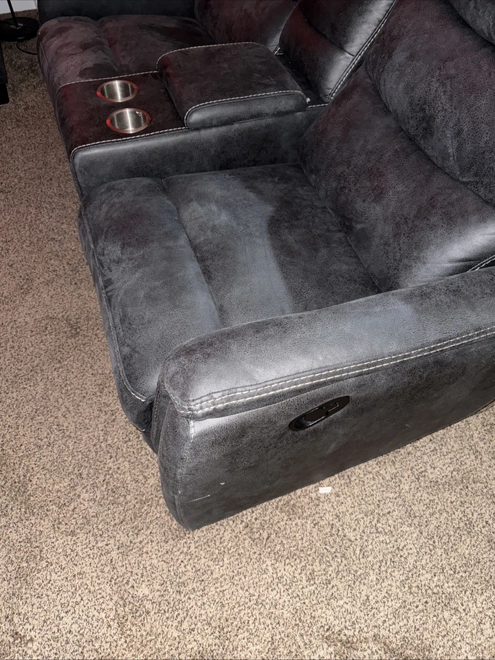 Solo recogida local Akron OH 44312 - Loveseat reclinable asientos de cine en casa usado Foto 3 de 4