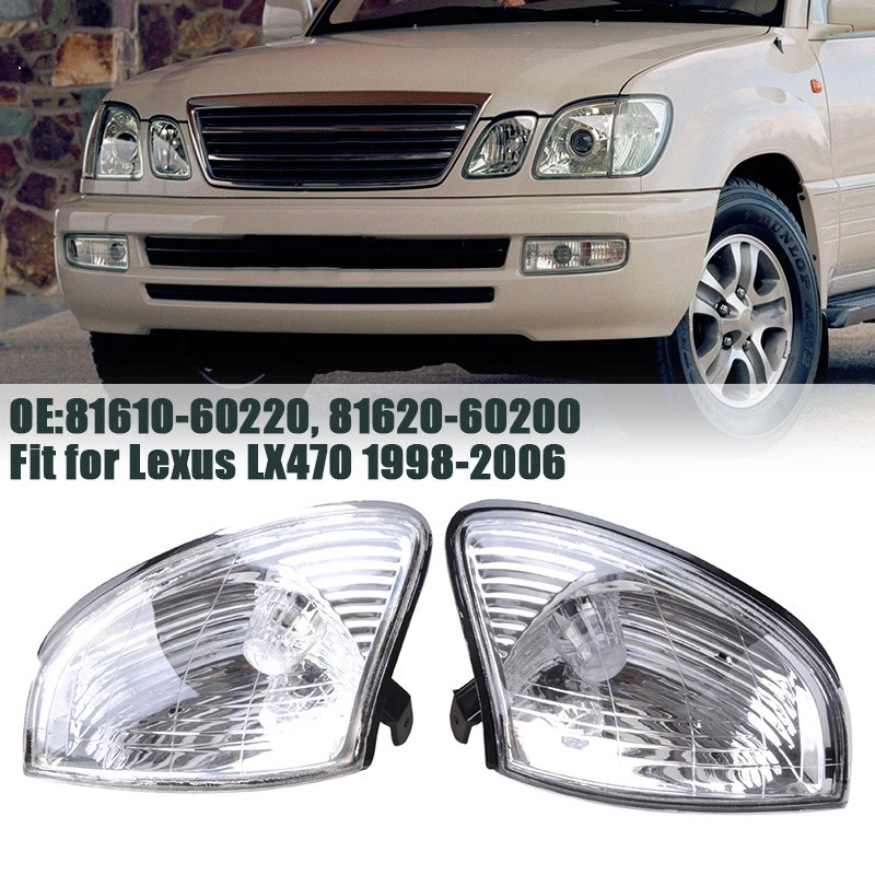 Luces de esquina delanteras 2 piezas luces de señal de giro para Lexus Lexus LX470 1998~2007 RH&LH Foto 3 de 4