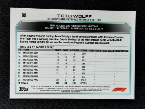 2022 Topps Chrome Sapphire Formula 1 F1 #1-200 Complete Your Base Set - Picture 103 of 149