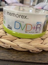 Memorex DVD R Discs 20Pk - Lightscribe 16x 4.7GB 120min, In Plastic Case NEW