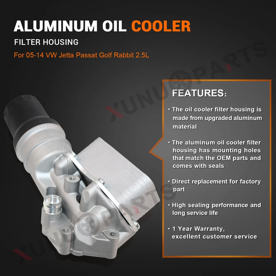 Carcasa de filtro de enfriador de aceite mejorada para VW Rabbit 2006-2009 06-2010 Beetle 2,5 L Foto 2 de 4