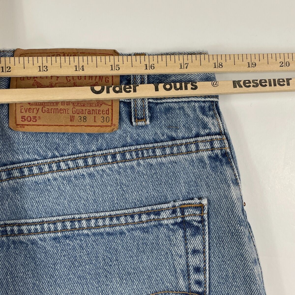 VINTAGE Levi's 505 Jeans Mens 38 x 30 Blue Straight Leg Light Wash Denim  Pants