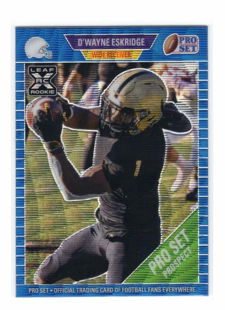 D'WAYNE ESKRIDGE Rookie Card 2021 Leaf Pro Set Blue Wave 15/50 !! SEAHAWKS !!