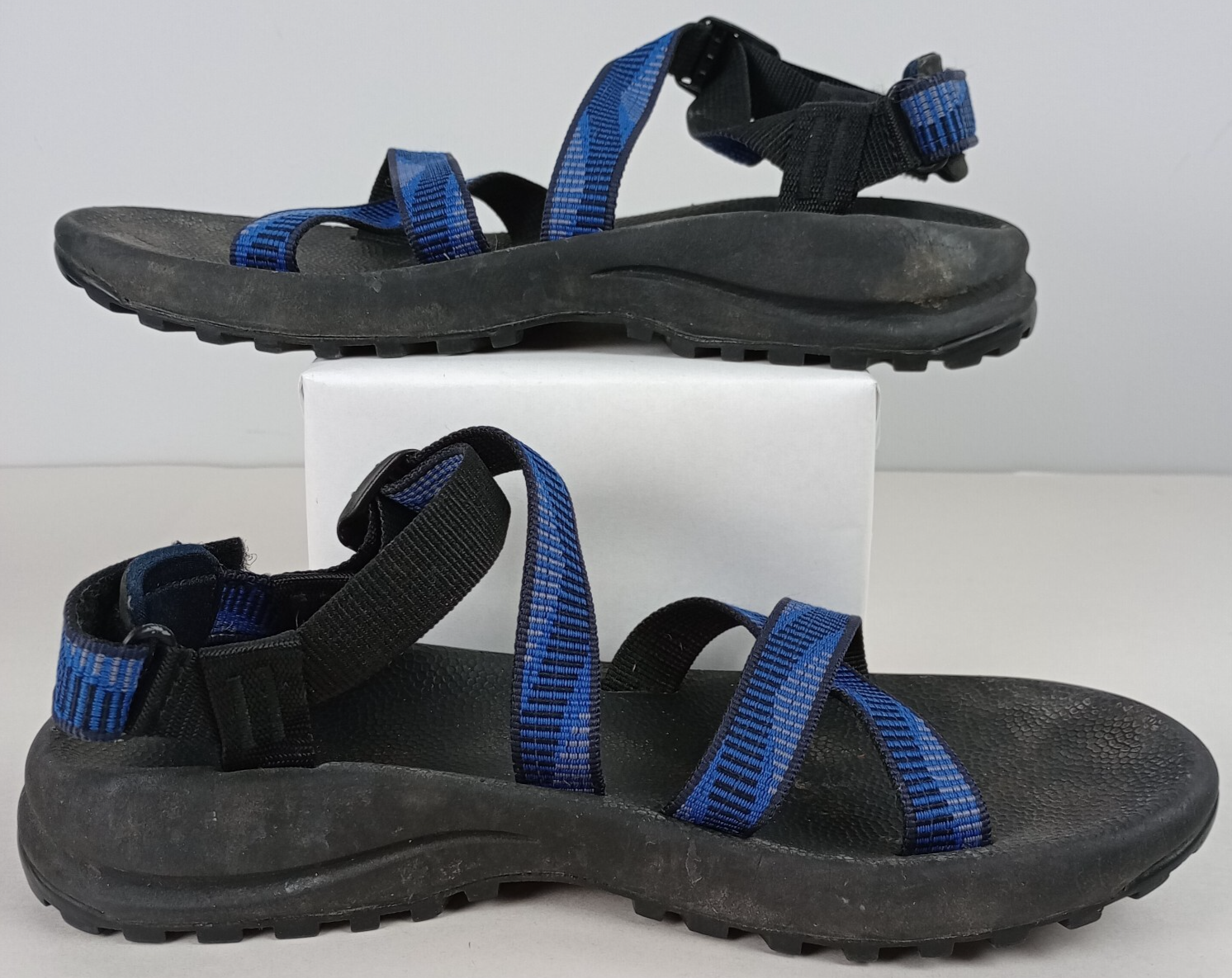 Sandali Merrell uomo taglia 8 donna taglia 9 nero blu cinturino regolabile