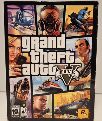Grand Theft Auto V Five GTA FIVE 5 for PC DVD-ROM 7 Discs.