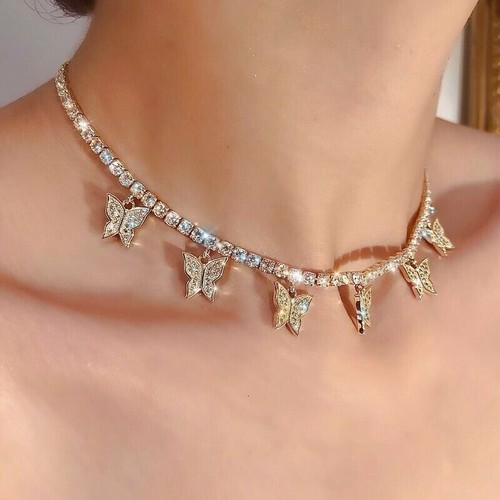 New Gold Butterfly Necklace Pendant 