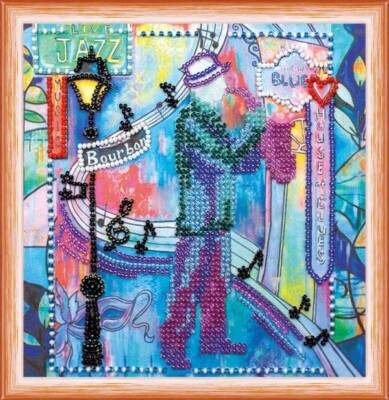 Mini Bead embroidery kit Sounds of Jazz DIY Embroidery Kit beadwork pattern