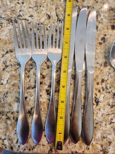 18 Pcs Mix Oneida Moon Crest stainless flatware Matte Handle - Picture 3 of 13