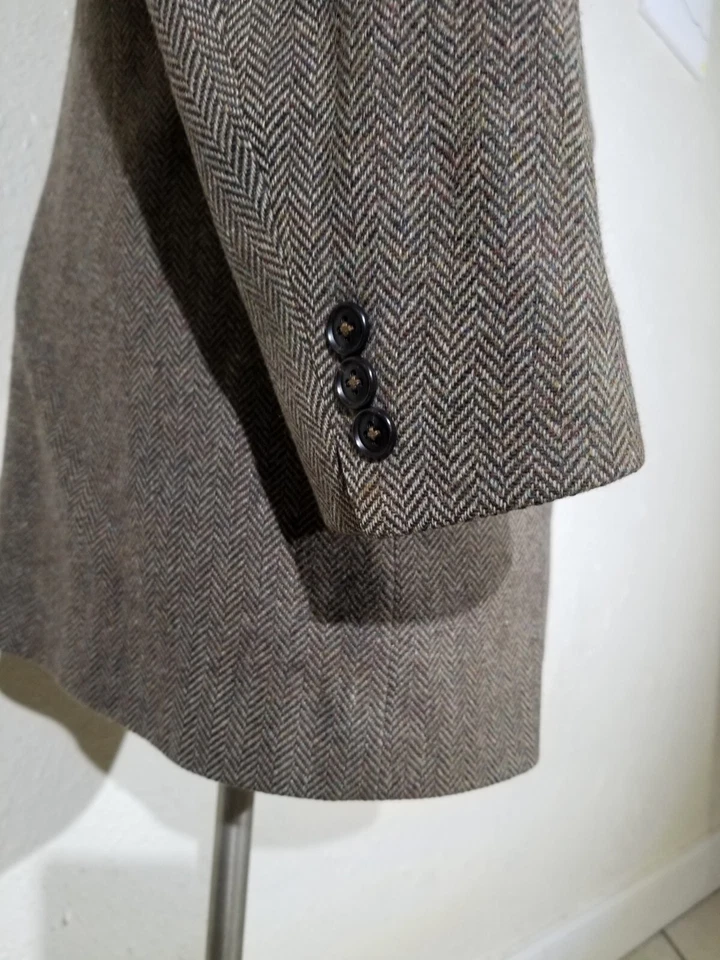 Blazer Chaqueta Abrigo Deportivo 46L Pendleton Marrón Verde Mancha Lana Tweed Foto 3 de 4