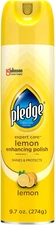 Pledge Enhancing Polish, Furniture & Wood Spray, Lemon Scent, 9.7Oz