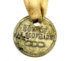 Vintage Independent Order Of Odd Fellows Son Texas Numbered 1" Silver Medal Coin