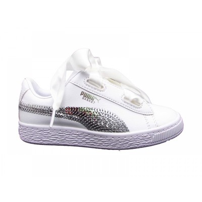 puma basket heart bambino bianche