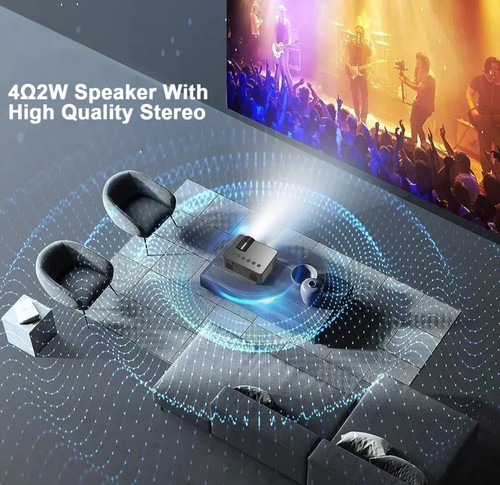New Portable Mini Projector 1080p Full Home Theater Cinema For Android iPhone - Picture 3 of 4