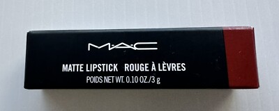 MAC Matte Lipstick CHILI 602 Brownish ORANGE RED Full Size .10 oz/3 g NIB
