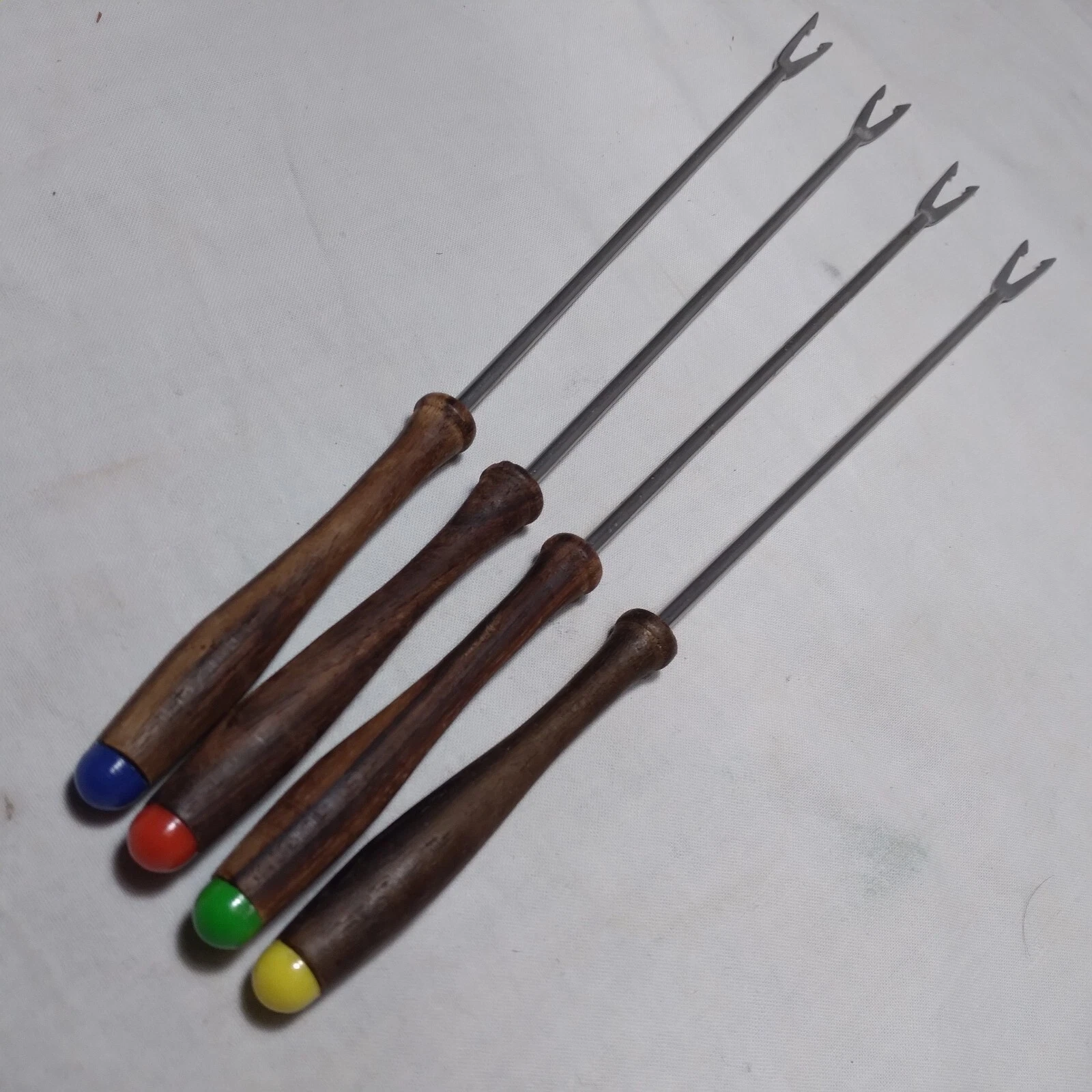 MCM Fondue Forks Colorful Stainless Steel Set Of 4