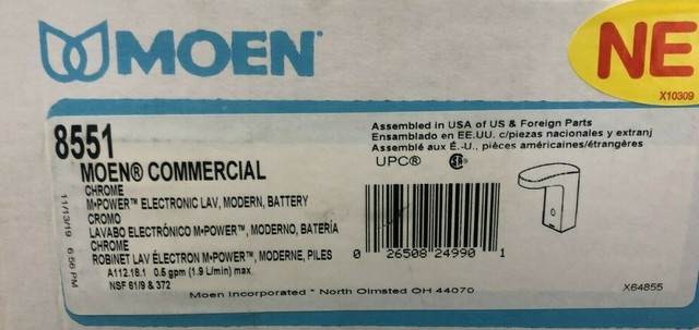 Moen 8551 M-power Chrome Hands Sensor Lavatory Faucet for sale online ...