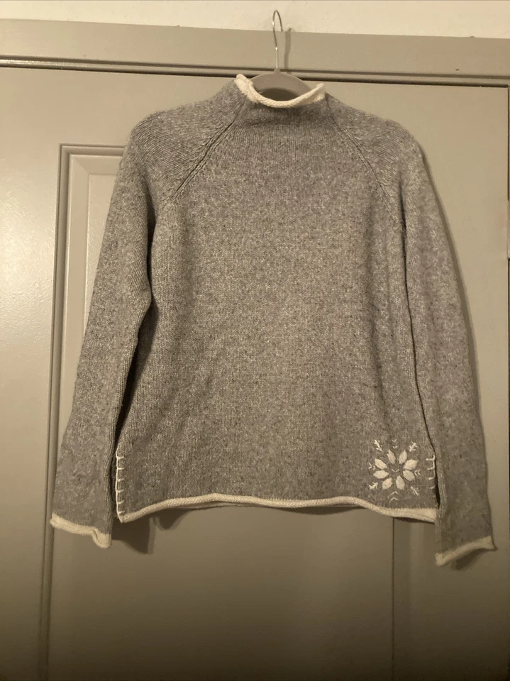 Women’s Cowl Neck Long Sleeve Pullover Gray  Simple Holiday Sweater| TILT|  Sz L - Image 2 of 4