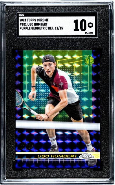 2024 Topps Chrome Tennis UGO HUMBERT 1st Purple Geometric Refractor /15 SGC 10