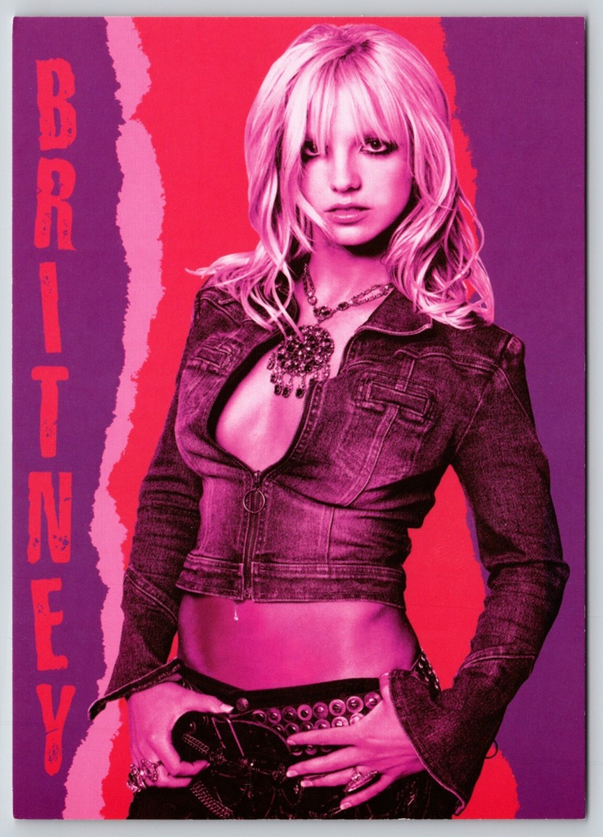 Postcard Sexy Britney Spears Dark Denim Female Musician Model Y2K